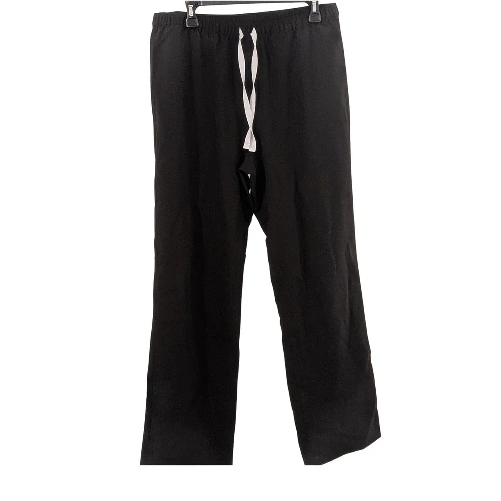 FIGS Technical Collection Black Scrub Pants Mens Large Drawstring Straight Leg
